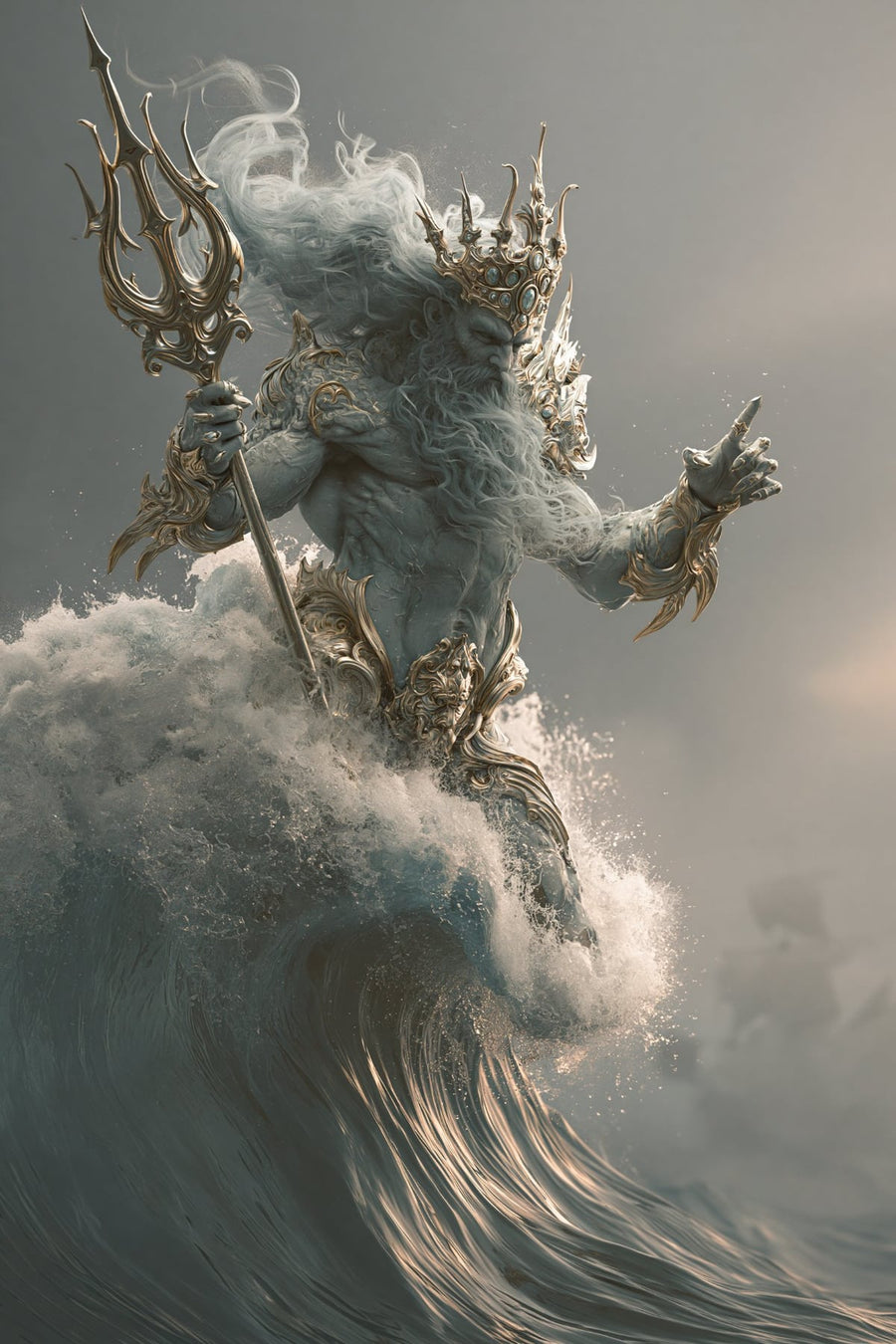Okyanus Kralı Poseidon Mitolojik Kanvas Tablo