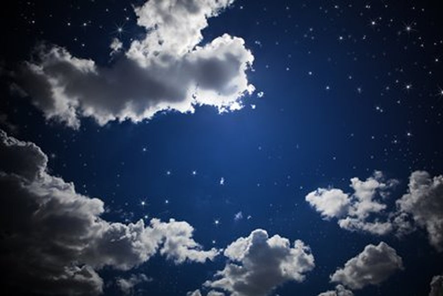 Gece Bulutları ve Yıldızlar Yatay Kanvas Tablo