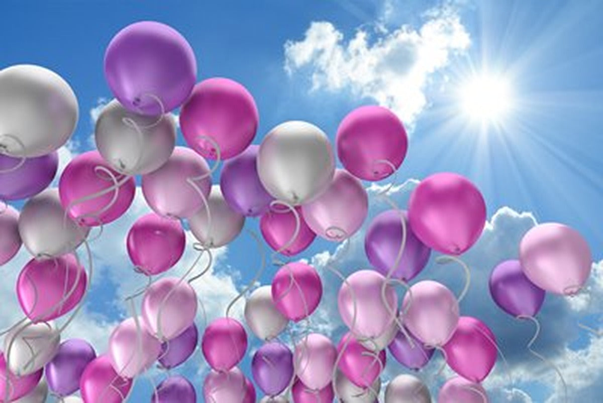 Gökyüzünde Pembe Balonlar Yatay Kanvas Tablo