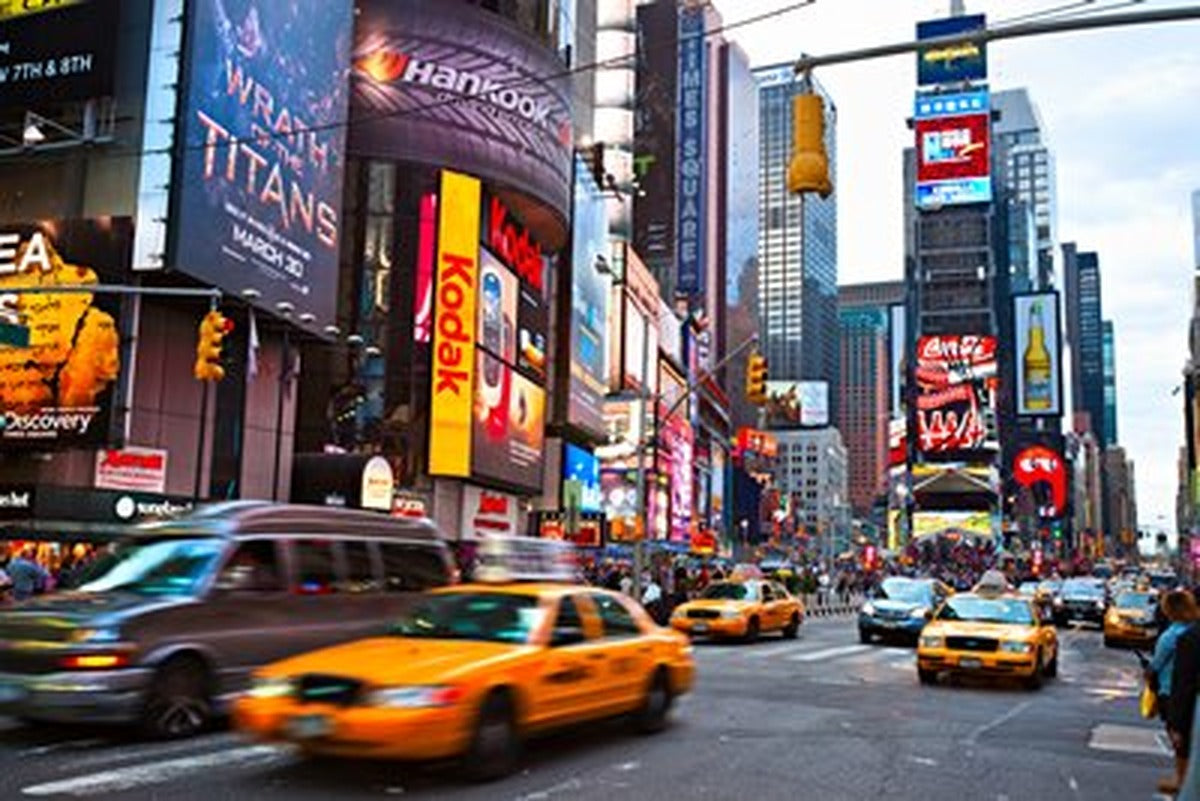 Times Square Sarı Taksiler Yatay Kanvas Tablo