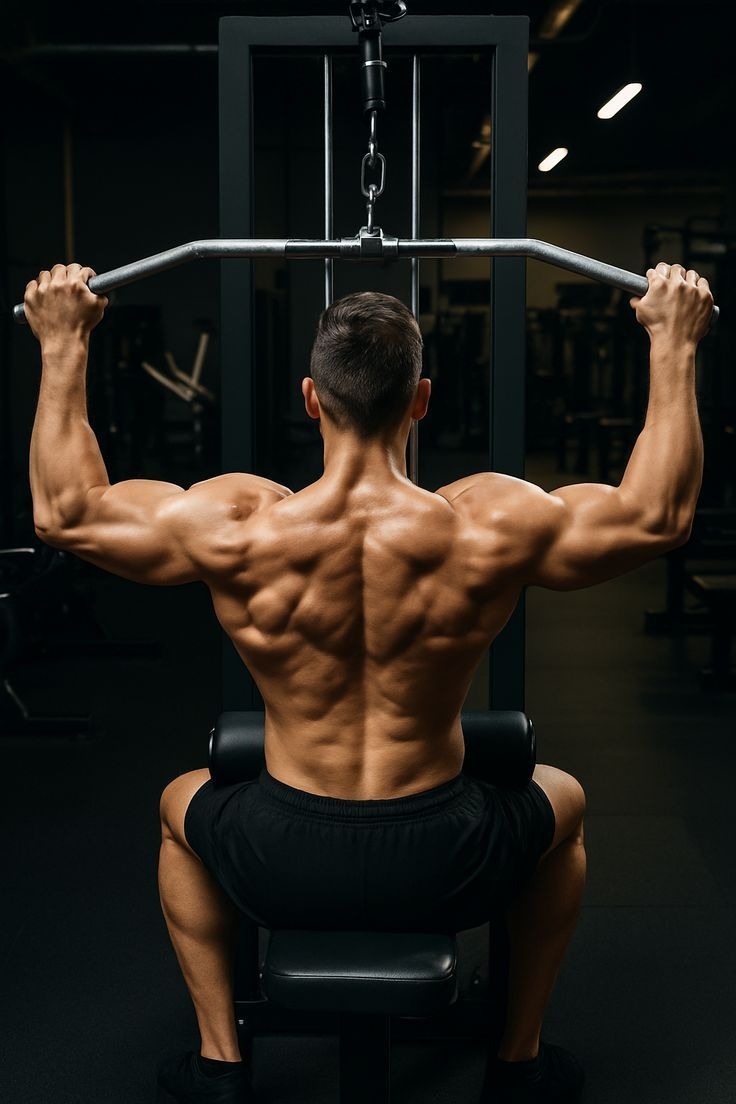 Lat Pulldown Çeken Kaslı Sırt Dikey Kanvas Tablo