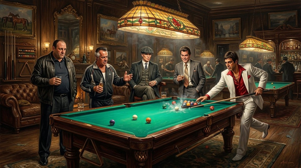 Bilardo Salonunda Gangsterler Yatay Kanvas Tablo