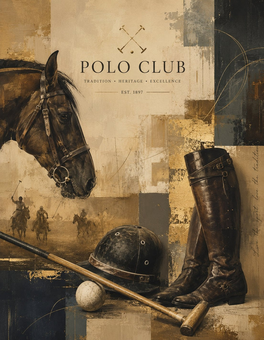 Polo Kulübü Vintage Binicilik Kanvas Tablo