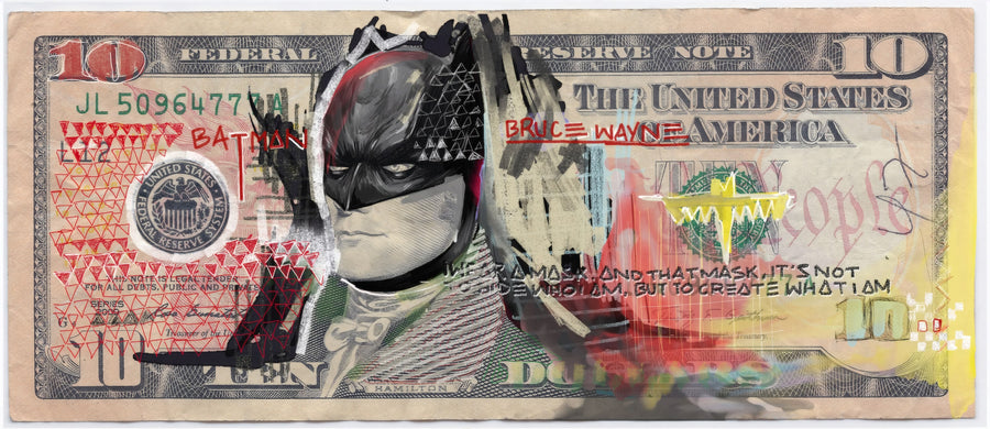 Batman 10 Dolar Pop Art Panoramik Kanvas Tablo