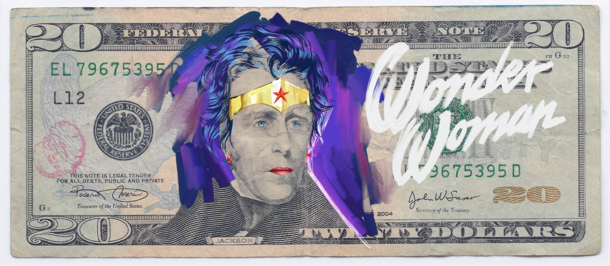 Wonder Woman 20 Dolar Pop Art Panoramik Kanvas Tablo