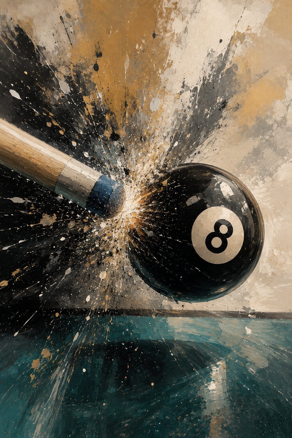 8 Topu Açılış Vuruşu Bilardo Oyun Odası Kanvas Tablo