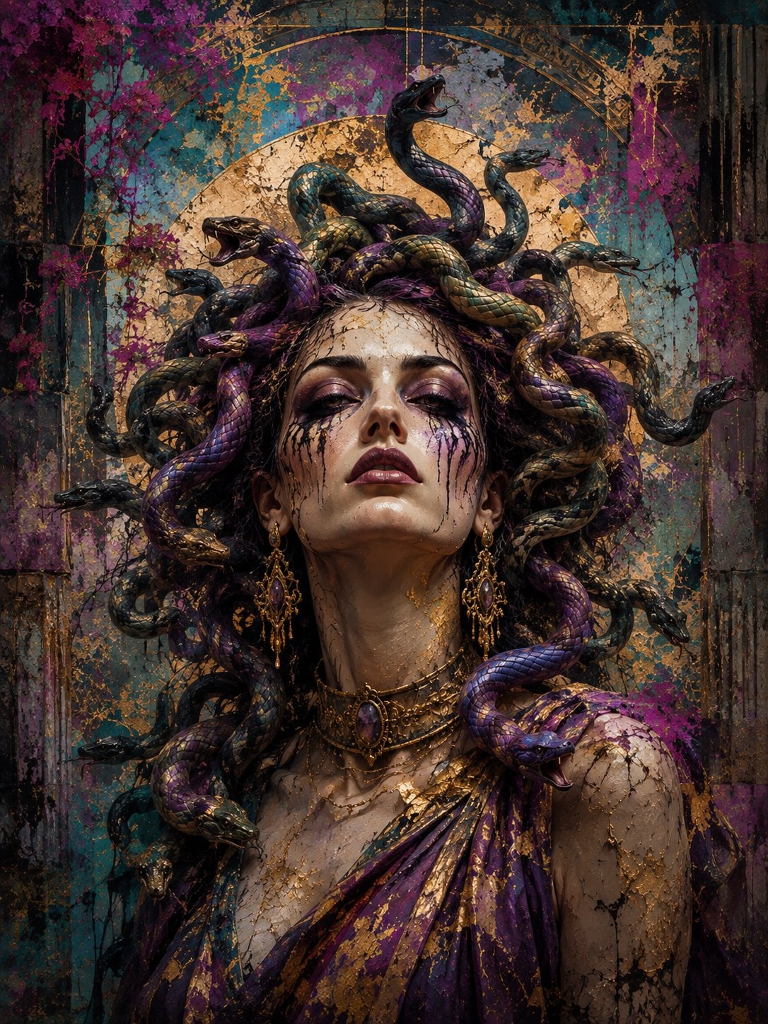 Yılan Saçlı Medusa Gotik Kanvas Tablo