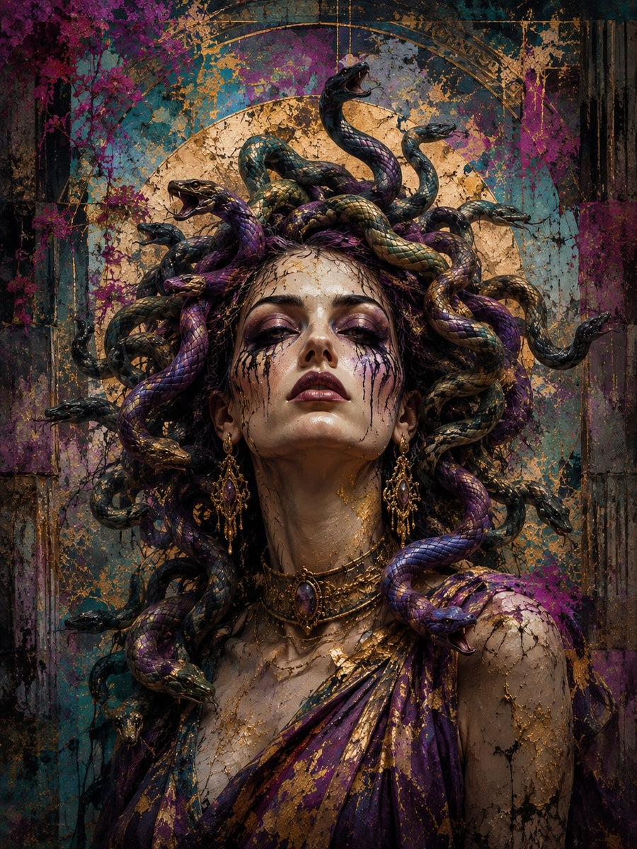 Yılan Saçlı Medusa Gotik Kanvas Tablo