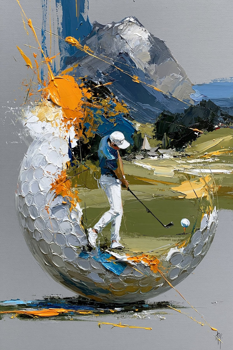 Soyut Golf Temalı Kanvas Tablo