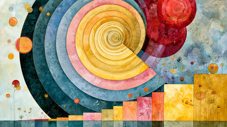 Spiral Güneş Spiritüel Soyut No.1 Yatay Kanvas Tablo