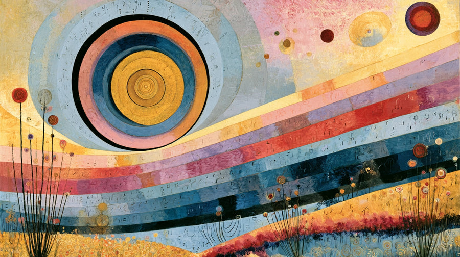 Spiral Güneş Spiritüel Soyut No.2 Yatay Kanvas Tablo