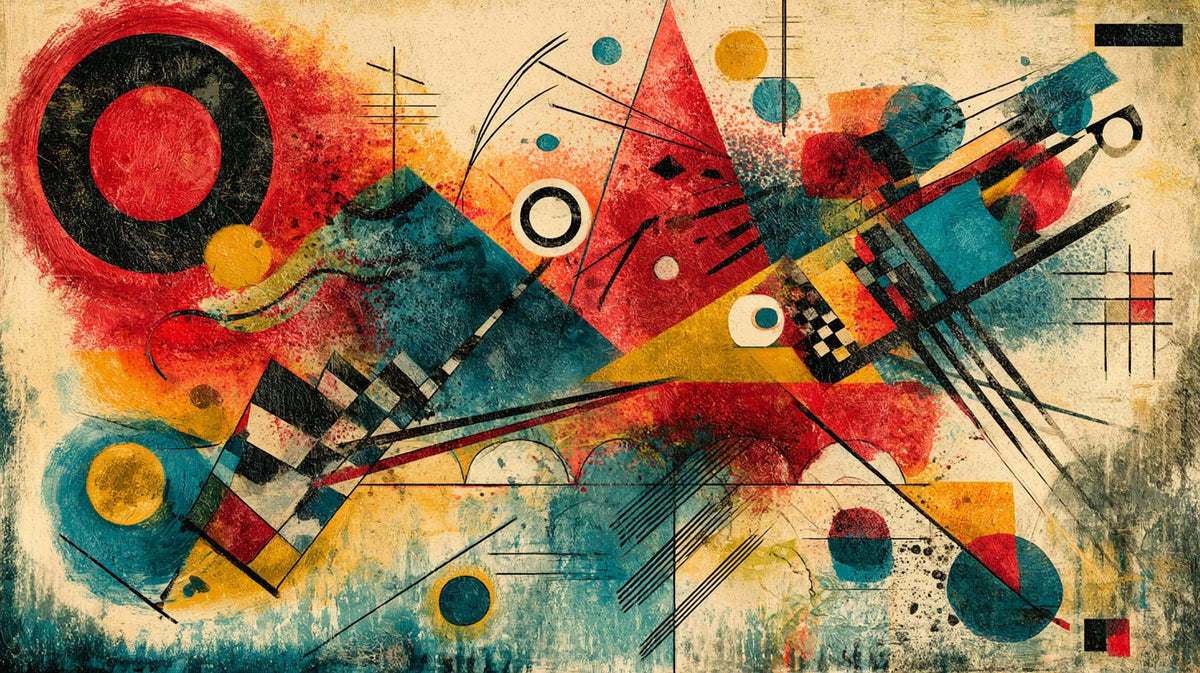 Kandinsky Tarzı Dinamik Soyut No.2 Yatay Kanvas Tablo